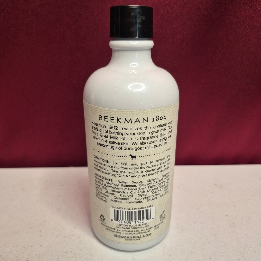 Beekman 1802 Pure Goat Milk Lotion 12.5oz Lot of 3 Fragrance Free Sensitive Skin - Picture 3 of 6
